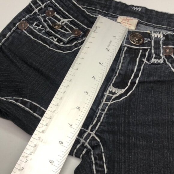 True Religion Black Straight Leg Jeans with Signature Stitching - Picture 10 of 12